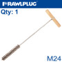 MANUAL WIRE BOTTLE BRUSHES M24 WOODEN HANDLE