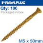 R-DSX DECKING  SCREWS M5 X 50X30 GINGER RUSPERT X100-BOX