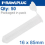 PLASTIC SLEEVE INSERT 16MMX85MM X50 PER PACK