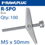 SPRING TOGGLE+SCREWS M5X50 X100-BOX