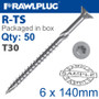 TORX T30 CHIPBOARD SCREW 6.0X140MM X50-BOX