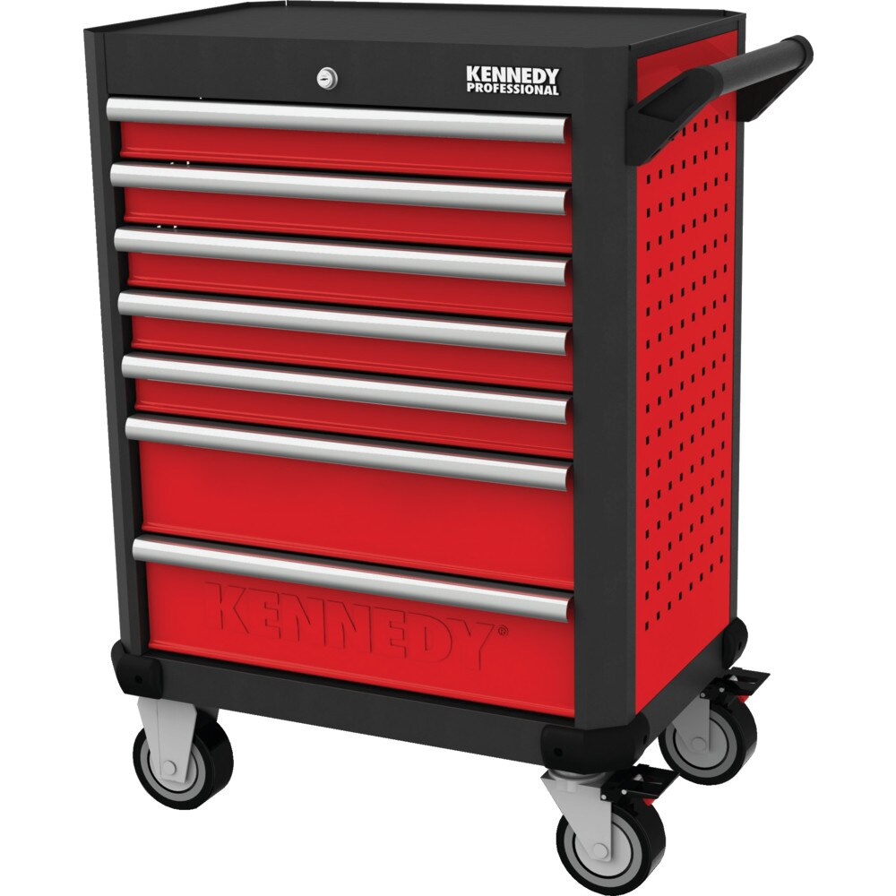 Kennedypro Red28inch 7 Drawer Professional Roller Cabinet Avex