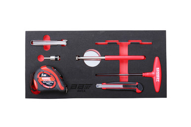 9 Piece Modular Set - Measuring Tools, Wire Brushes and T-Handle Hex Key