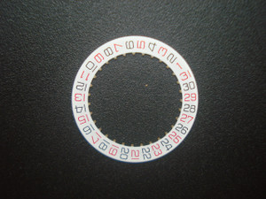 One Pc White Roulette Date Disc Wheel With Numbers  In Black And Red For ETA 2824 Automatic Movement Fit The Dial With Date Window On 3 O'clock
