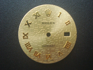 28.5mm Totemic Dial Marked Rolex Symbol With Golden Roman Numbers And Date Window Fit DG 2813 Or MIYOTA 8215 Automatic Movement With DWO For Mens Golden Or 2-tone DATEJUST Watch