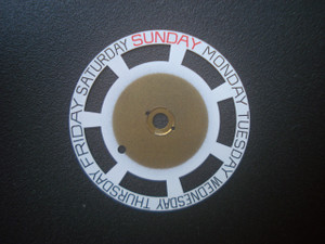 One Pc Genuine White Day Disc Wheel In Bigger English With Red Sunday For ETA 2834 Automatic Movement Fit The Dial With Day Window On 12 O'clock