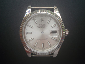 New Style Of Steel Rolex 41mm DateJust Watch Set  With Fluted Bezel And Silver Dial Has Luminous Sticks Fit ETA 2824 Movement