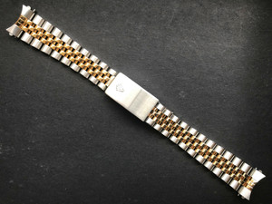 Signed  17mm Gold Alloy Plated Jubilee Style 2-Tone Higher Quality Watch Band Bracelet Strap For Old Midsize ROLEX DATEJUST Watch
