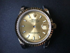 Gold Alloy Plated 2-tone Ladies Rolex 31mm DateJust Watch Set  With fluted Bezel And Champagne Dial Has Luminous Sticks And Jubilee Watch Band Fit ETA 2671 Movement