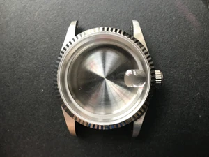Unbranded Vintage Style of 36mm Stainless Steel DATEJUST Watch Case With Fluted Bezel And 20mm Lugs Have Drilled Through Holes Fit ETA 2824 Or NH35 Movement And Dial In 28.0~29.0mm