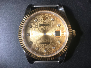 New Style Of 2-tone Rolex 41mm DateJust Watch Set  With Golden Fluted Bezel And Champagne Dial  Has CZ Rhinestones Fit ETA 2824 Movement