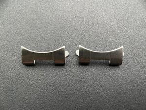 One Pair Of 557 Steel All Brushed End Pieces For Vintage ROLEX EXPLORER 19mm OYSTER Watch Band Bracelet And Spring Bars In 1.78mm With The Center Cutout of 9mm