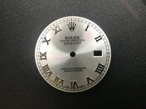 28mm Silver Sunburst Dial Marked Rolex Symbol With Silver Roman Numerals For Mens Steel DATEJUST Watch Fit ETA 2836 Or DG 2813 Or MIYOTA 8215 Automatic Movement With DWO