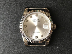 Steel Ladies Rolex 31mm DateJust Watch Set  With fluted Bezel And Silver Dial Has CZ Rhinestones And President Watch Band Fit ETA 2671 Movement