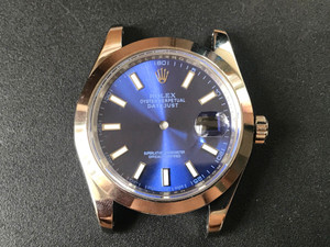 New Style Of Steel Rolex 41mm DateJust Watch Set With Smooth Bezel And Blue Dial Has Luminous Sticks Fit ETA 2824 Movement