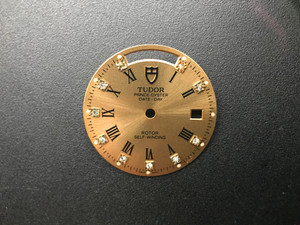 28.5mm Champagne Sunburst Dial Marked Tudor Symbol With Roman Numerals And Golden CZ Rhinestones For Mens 2-tone Prince Oyster DAY-DATE Watch Fit ETA 2834 Automatic Movement