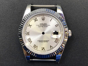 New Style Of Steel Rolex 41mm DateJust Watch Set  With Fluted Bezel And Silver Dial Has Roman Numerals Fit ETA 2824 Movement