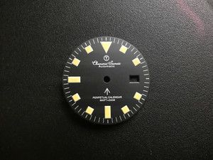 29mm Vintage Style of CHRONOTAC SEAMATIC Matt Black Dial Marked Broad Arrow Symbol With Yellow Lume For Mens Steel British Army Military Submariner Watch Fit DG 2813 Or MIYOTA 8215 Automatic Movement With DWO