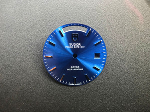 28.5mm Sunburst Blue Dial Marked Tudor Symbol With Silver Sticks For Mens DAY+DATE Watch Fit ETA 2834 Automatic Movement