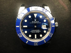 Steel Blue Rolex 116610 Submariner Watch Set In Higher Quality With Blue Ceramic Bezel And Super Blue-Green Luminova Fit ETA 2824 Movement With Date Wheel Overlay