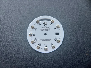 29mm White Dial Marked Rolex Symbol With Roman Numerals And Silver CZ Rhinestones For Mens 36mm Steel DAY-DATE Watch Fit ETA 2836 Or DG 2813 Automatic Movement