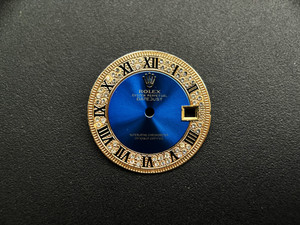 28.0mm Blue Dial Marked Rolex Symbol With Half CZ Rhinestones And Roman Numerals For Mens 2-tone Or Golden DATEJUST Watch Fit ETA 2836 Automatic Movement With DWO