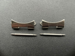 One Pair Of Stailess Steel All Brushed End Pieces With Center Cutout Of 7.5mm For Genuine ROLEX 19MM OYSTER Watch Band Bracelet Fit 34mm Watch Case