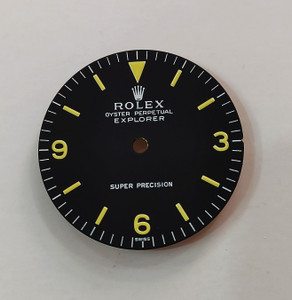 28.5mm Vintage Style Of 5500  Explorer Dial Marked Rolex Symbol And SUPER PRECISION With Super Yellow Luminous  Fit ETA 2824 Or 2836 Or DG 2813 Or MIYOTA 8215