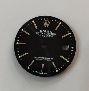 16200 28mm Black Sunburst Dial Marked Rolex Symbol With Silver Sticks For Mens Steel DATEJUST Watch Fit ETA 2836 Or DG 2813 Or MIYOTA 8215 Automatic Movement With DWO