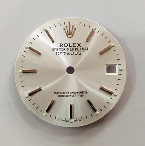 16200 28mm Silver Sunburst Dial Marked Rolex Symbol With Silver Sticks For Mens Steel DATEJUST Watch Fit ETA 2836 Or 2824 Or DG 2813 Or MIYOTA 8215 Automatic Movement