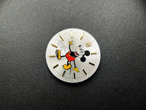 27mm ref 6426 6694 Oyser Perptual Mickey Mouse Sunburst Silver Dial Marked ROLEX Symbol With Golden Sticks Has No Date Window Fit ETA 2836 Or 2824 Or DG 2813 Or Miytota 8215 Automatic Movement For 34mm Air-King Watch