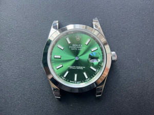 New Style Of Steel Rolex 41mm DateJust Watch Set With Smooth Bezel And Green Dial Has Luminous Sticks And Oyster Watch Bracelet Fit ETA 2824 Movement