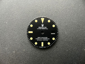 27.3mm 1675 Vintage Style Of Matt Black GMT Master Dial With Super Yellow Luminova Marked Rolex Symbol Fit ETA 2836 Or DG3804B movement With Date Wheel Overlay For 4 Hands