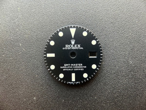 27.3mm 1675 Vintage Style Of Matt Black GMT Master Dial With Super White Luminova Marked Rolex Symbol Fit ETA 2836 Or DG3804B movement With Date Wheel Overlay For 4 Hands