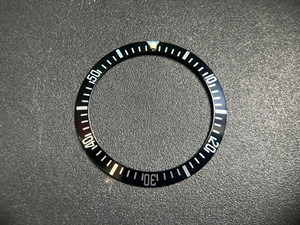 Vintage Style Black Aluminum Bezel Insert With Silver Numbers  For Rolex 40mm Milsub Watch Case Of 5517