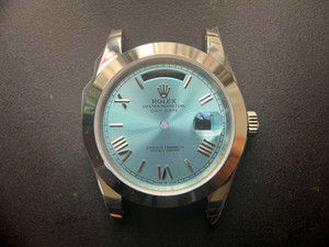 Steel 228206 Rolex 41mm Day-Date Watch Set  With Smooth Bezel And Sunburst Light Blue Dial Has Silver Roman Numerals Fit ETA 2836 Movement