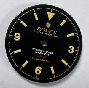 28.5mm 6538 6536 Vintage Submariner Bond Gilt Dial Marked Rolex And Red Symbol With Super Yellow Lume And Four Lines for ETA 2836 Or 2824 Or DG 2813 OR Miyota 8215 OR NH35/38 movement