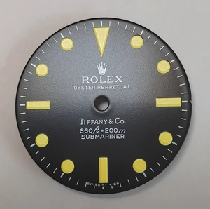 Vintage Style Of 5513 Black Submariner Dial Marked Rolex And Tiffany Symbol for ETA 2836 Or 2824 Or DG 2813 Or MIYOTA 8215 OR NH35/38 movement 28.5mm - Stronger Yellow Luminova