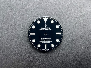 28.0mm 114060 Glossy Black Submariner Dial Marked Rolex Symbol And Has Super Blue-Green Luminova For Mens Watch Without Date Window Fit ETA 2836 Or 2824 Or MIYOTA 8215 Or DG 2813 Automatic Movement