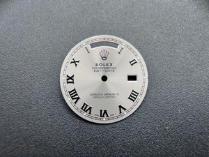 29mm Grey Siver Sunburst Dial Marked Rolex Symbol With Silver Roman Numerals For Mens 36mm Steel DAY-DATE Watch Fit ETA 2836 Or DG 2813 Automatic Movement