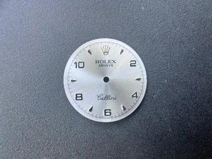 28.5mm Cal.1601 Silver Cellini Dial Marked Rolex Symbol With Silver Arabic Numbers For Mens Steel Watch Fit DG 2813 Or MIYOTA 8215 Automatic Movement
