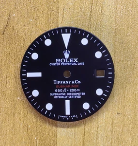 29mm 1680 Black Tiffany Submariner Dial In Matte Marked Rolex Symbol  With Red "SUBMARINER" And Super White Luminova For ETA 2836 Or 2824 Or DG 2813 Or MIYOTA 8215 movement