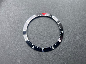 Vintage 6541 Model Of Black Aluminum Bezel Insert With Silver Numbers  And Red Triangle Fit My 6538 ROLEX Submariner Watch Case