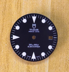 29mm Vintage Black Tudor 79190 Submariner Prince Date Dial With Super White Luminova Fit ETA 2836 Or 2824 Or MIYOTA 8215