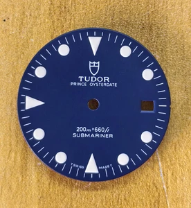 29mm Vintage Blue Tudor 79090 Submariner Prince OysterDate Dial With Super White Luminova Fit ETA 2836 Or 2824 Or MIYOTA 8215