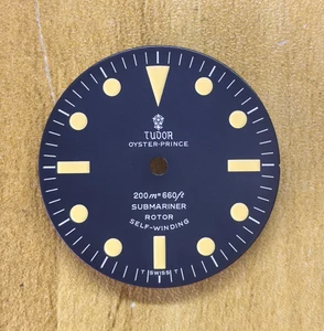 29mm Vintage Matte Blue Tudor 94010 7016/0 Rose Oyster Prince Submariner Dial With Yellow Lume Fit ETA 2836 2824 Or NH35/38 Or DG 2813 Or MIYOTA 8215