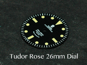 26mm Vintage Black Submariner Tudor Milsub Dial With Yellow Circle Lume fit ETA 2824 2836 DG 2813 Miyota 8215