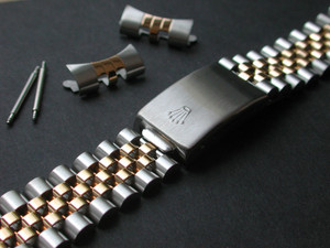 Signed 20mm Jubilee Style Gold Alloy Plated 2-Tone Quality Watch Band Bracelet Strap For Vintage Mens 36mm ROLEX DATEJUST Watch