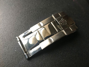 Rolex Signed Stainless Steel Polished Center Shorter Flip-Lock Clasp for Vintage Style Of Mens 20mm Yacht-Master Oyster Watch Band Bracelet