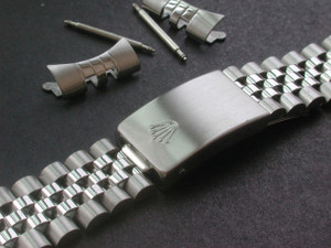 Signed 19mm Stainless Steel Jubilee Style Quality Watch Band Bracelet Strap for Mens Old 34mm ROLEX Watch Case